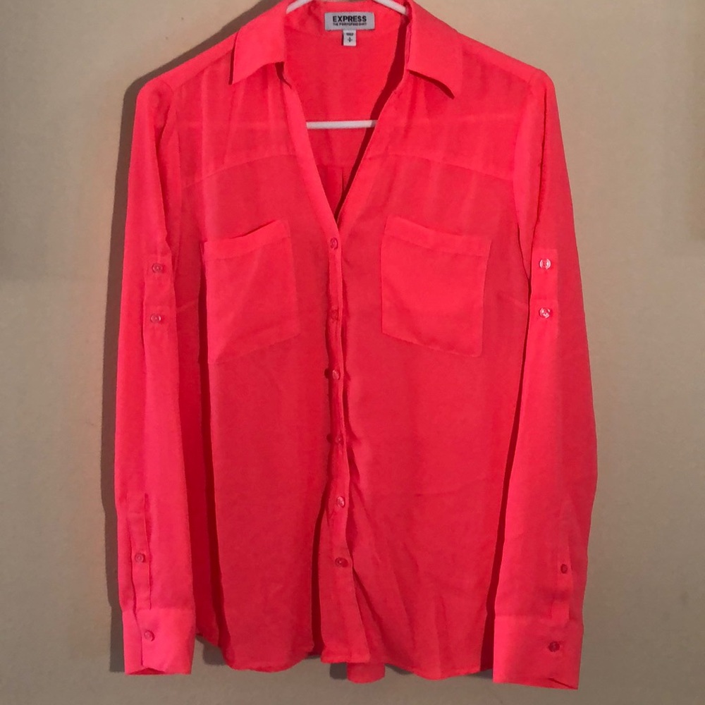 Express Portofino Shirt bright neon pink